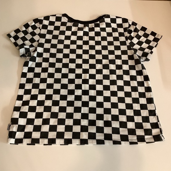 Vans & Disney Size Medium Black and White Checkered T-Shirt & Stitch Graphic Tee - Picture 3 of 9